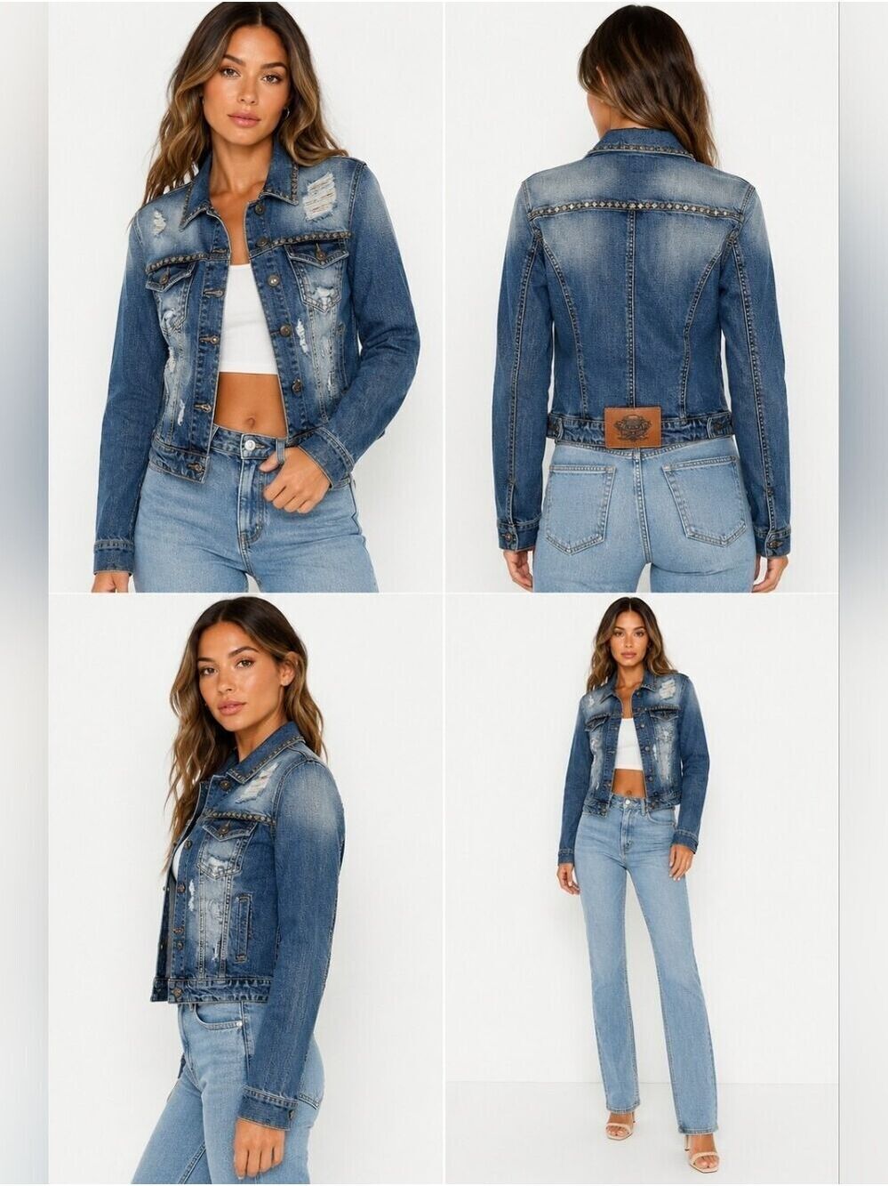 Philipp Plein Studded distress denim jacket
